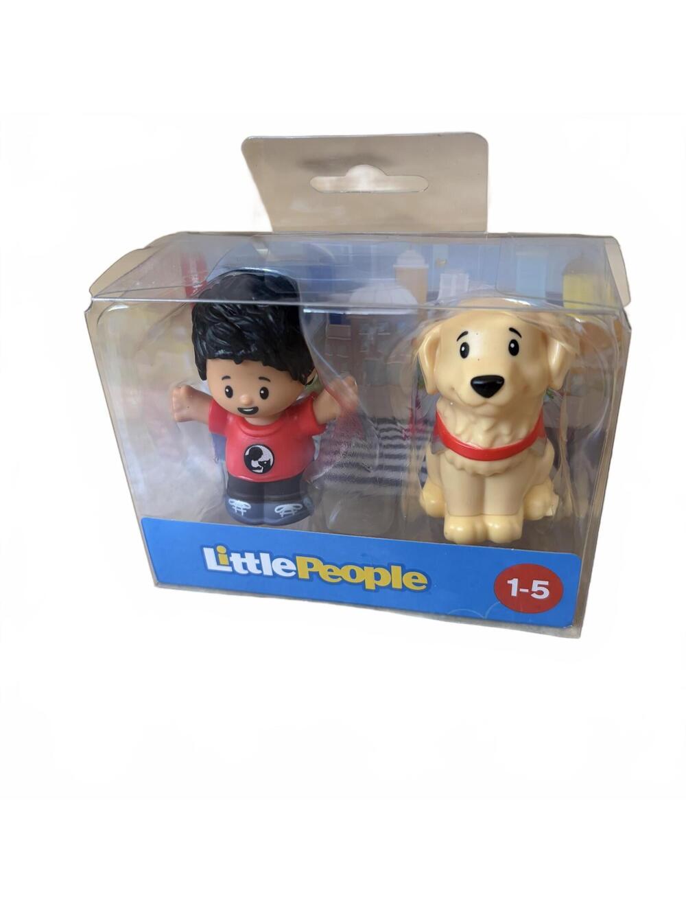Fisher Price Little People 2 Pack Boy Service Dog Pet Figure Toy Set NIB NWT